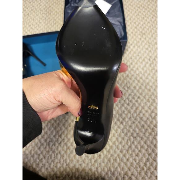 sergio rossi Size 37 1/2 Black And Gold Pump - Picture 9 of 11